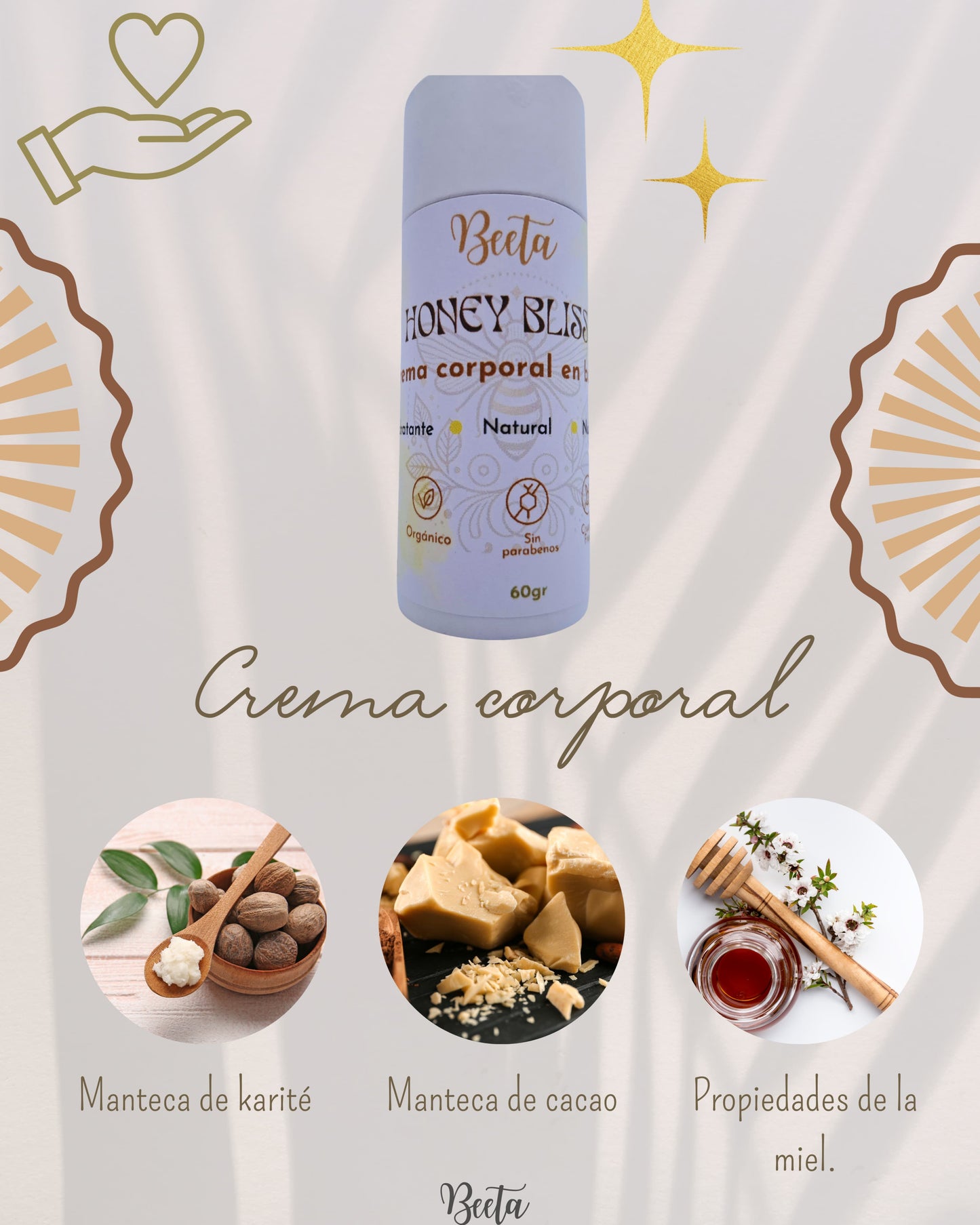🌿 Crema Sólida Honey Bliss (60g) | Hidratación Profunda y Nutrición Natural