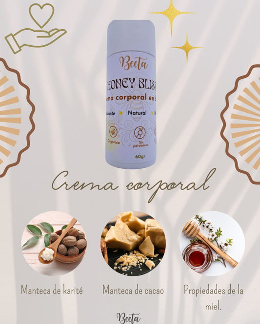 🌿 Crema Sólida Honey Bliss (60g) | Hidratación Profunda y Nutrición Natural